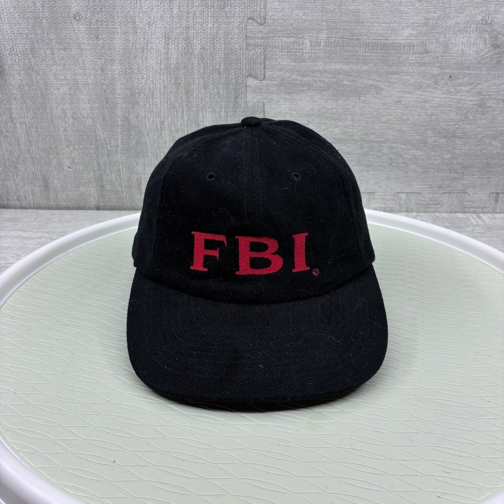 Vintage Farm Bureau Insurance Hat Cap Strap Back Black FBI Logo Embroidered